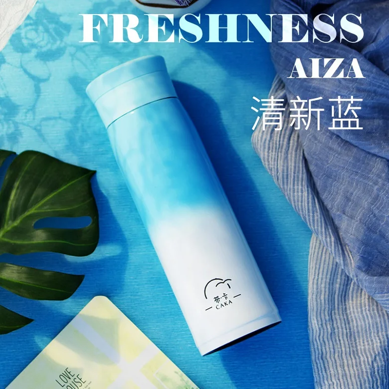 SKY CAKA 500ml Thermos Bottle Stainless Steel Vacuum Flasks - Цвет: SKY