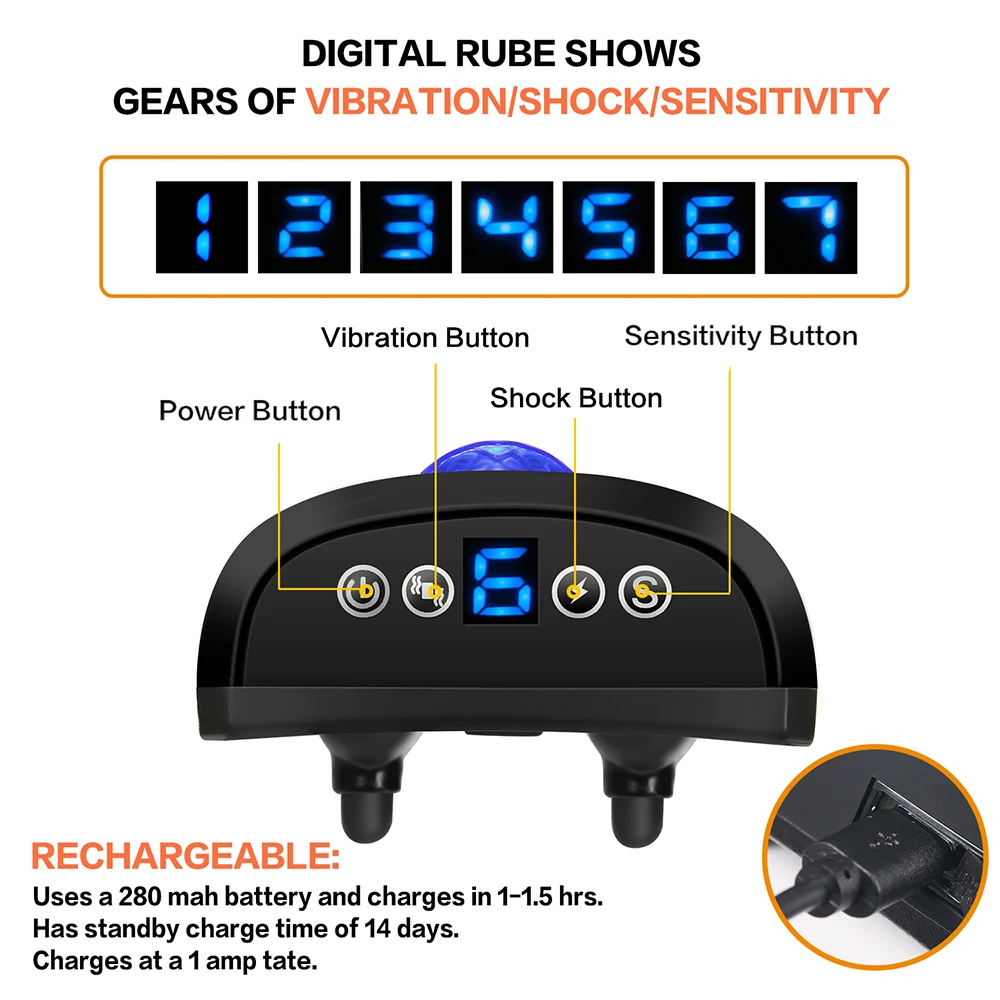 

Dog Anti Bark Collar 6 in 1 Adjustable Dog Training Collar Beep Vibration Shock with Screen Display for Small Medium Large Dogs