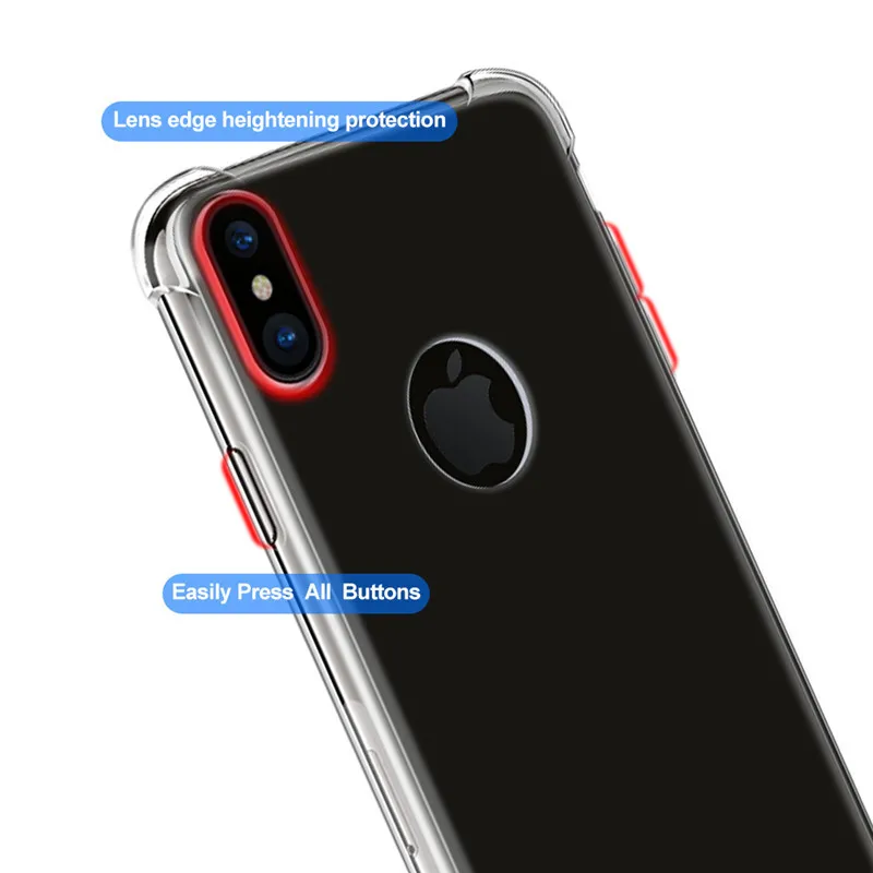Чехол для iPhone X XS прозрачный тонкий силиконовый мягкий чехол из искусственной