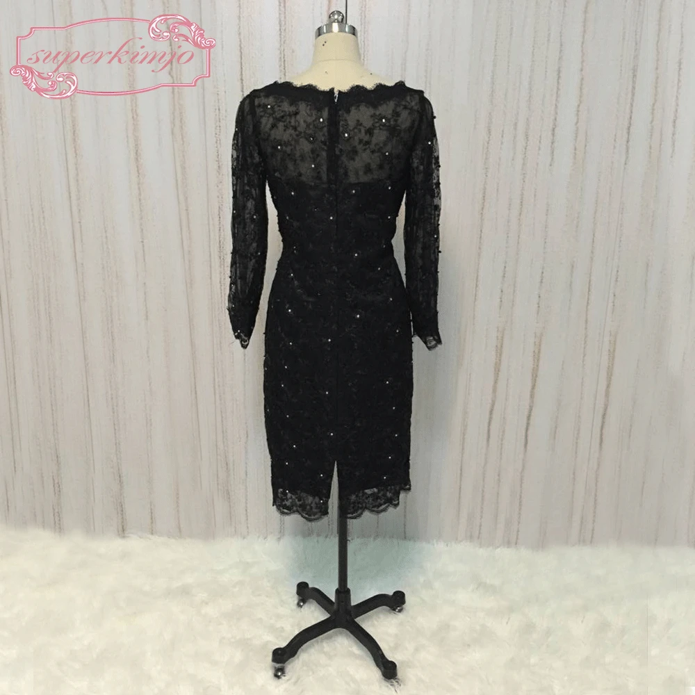 SuperKimJo Robe De вечернее женское черное кружевное платье для выпускного вечера с