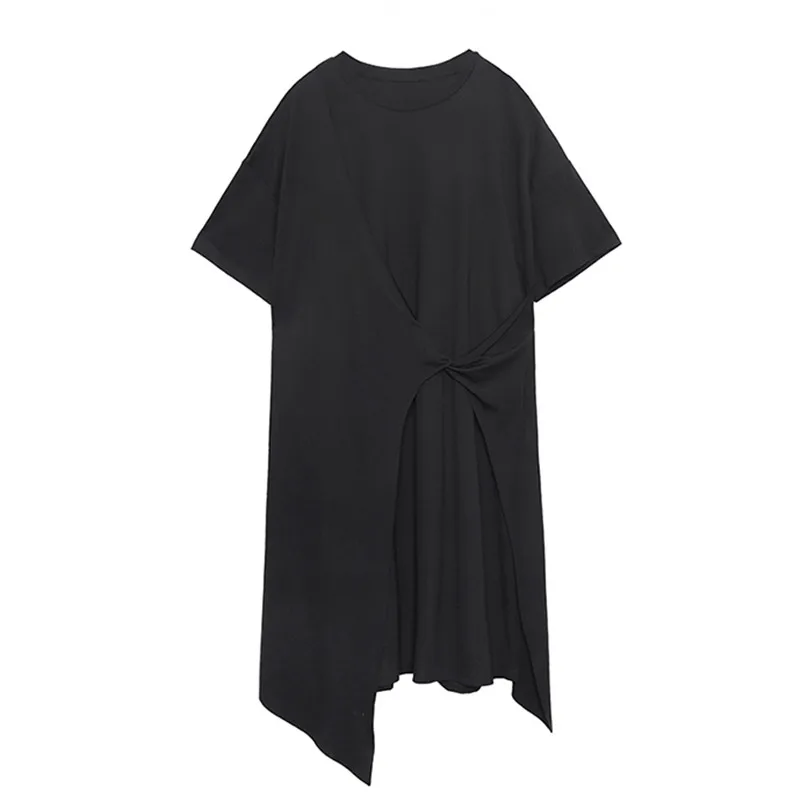 Johnature Spring Summer New Women Dresses O-neck Short Sleeve Casual Irregular Waist Patchwork Loose 2019 | Женская одежда