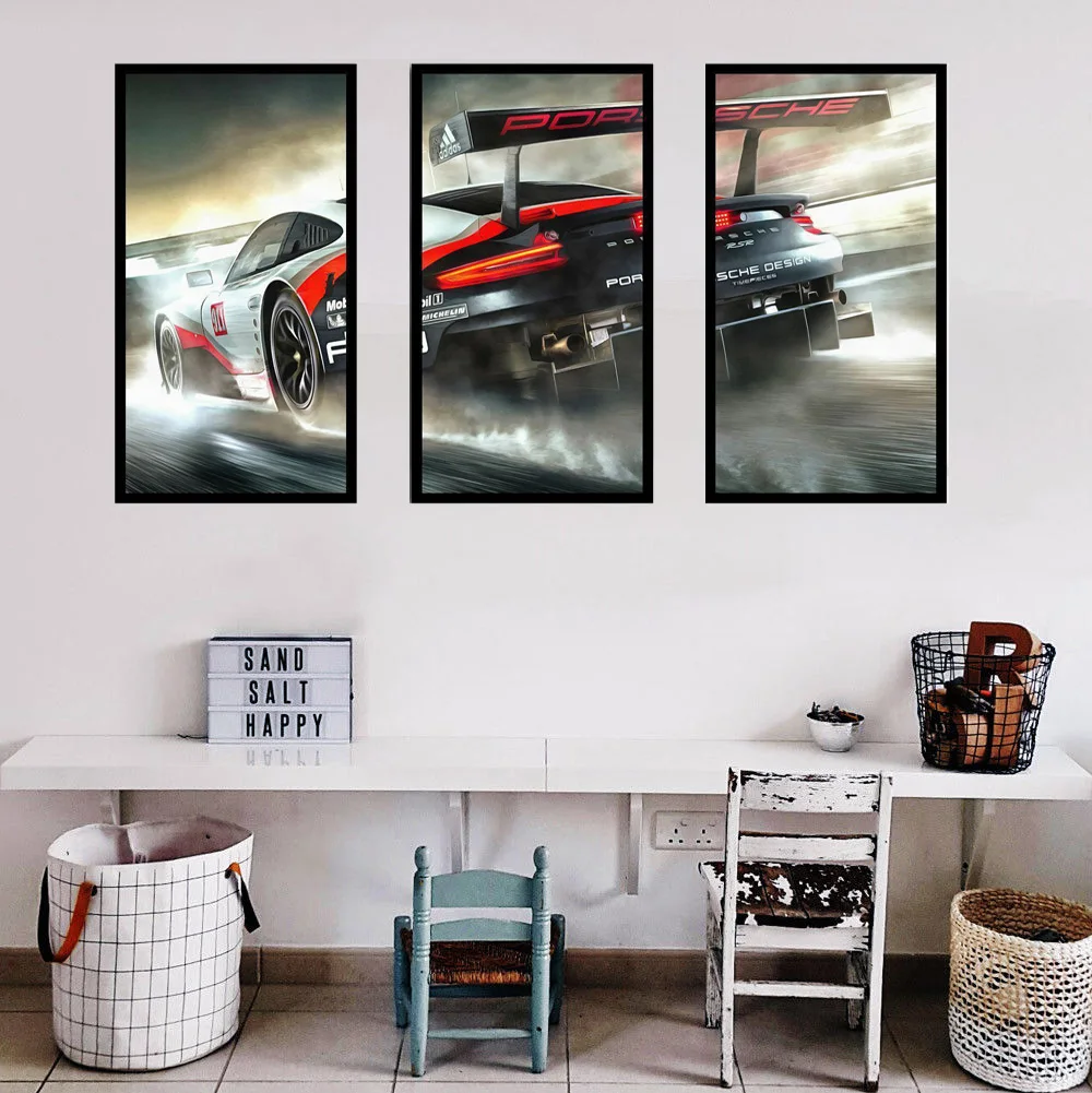 3 шт. автомобильный холст с HD принтом для спорта и гонок роскошный настенная