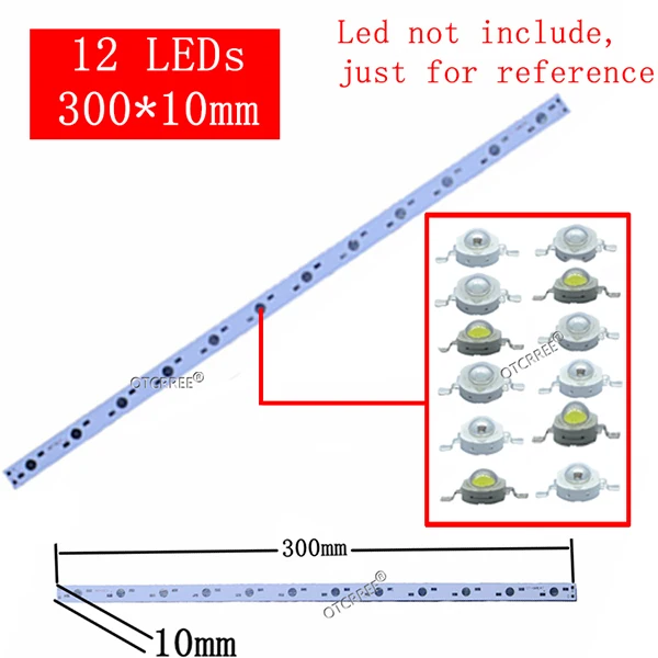 12 LEDs 300mm 10 шт. 1 Вт 3 Вт 5 Вт светодиодный алюминиевый базовый светильник 76 мм 245 мм 300 мм 500 мм Печатная плата DIY для 3 9 12 21 10 30 36 Вт высокомощный светильник - Испускаемый цвет: 12 LEDs 300mm