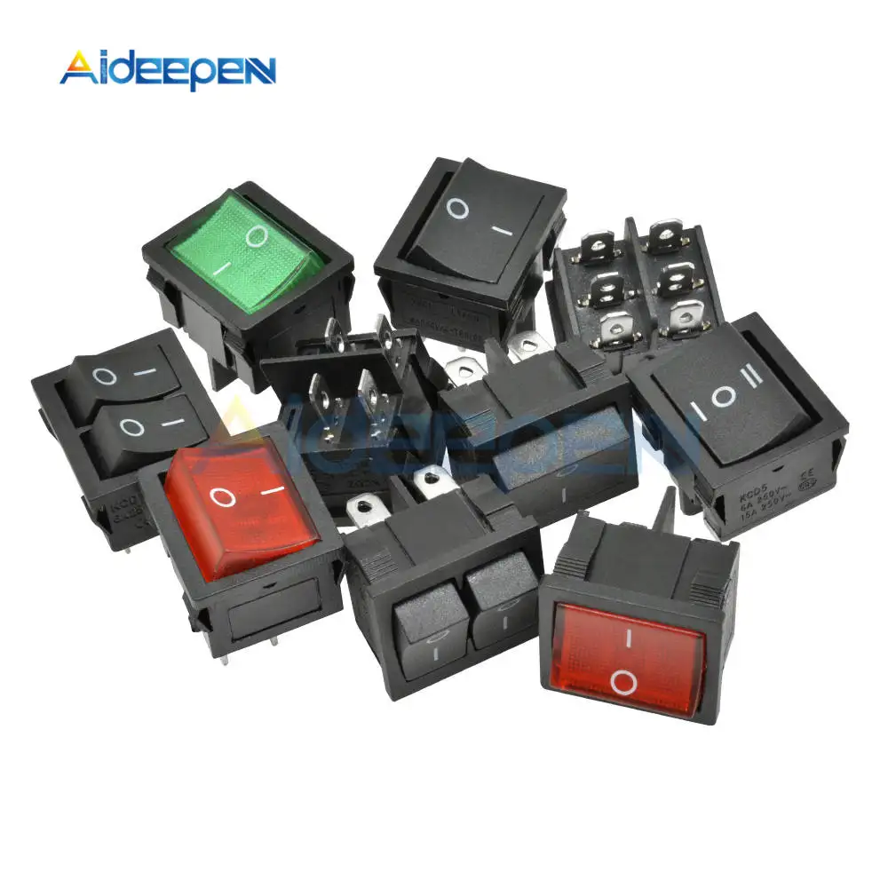 KCD5 защелкивающийся кулисный переключатель 4 Pin 6 ВКЛ-ВЫКЛ 6А 250 В лодка выключатель