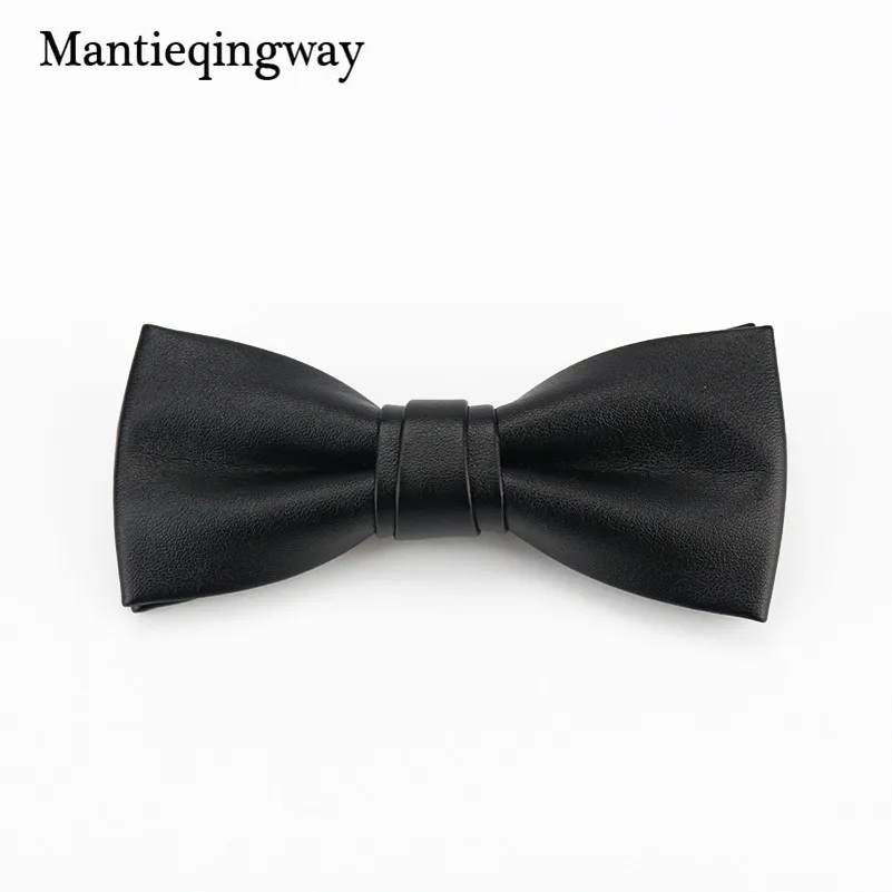 Mantieqingway строгая Деловая одежда костюм галстук-бабочка для мужчин s PU кожаный