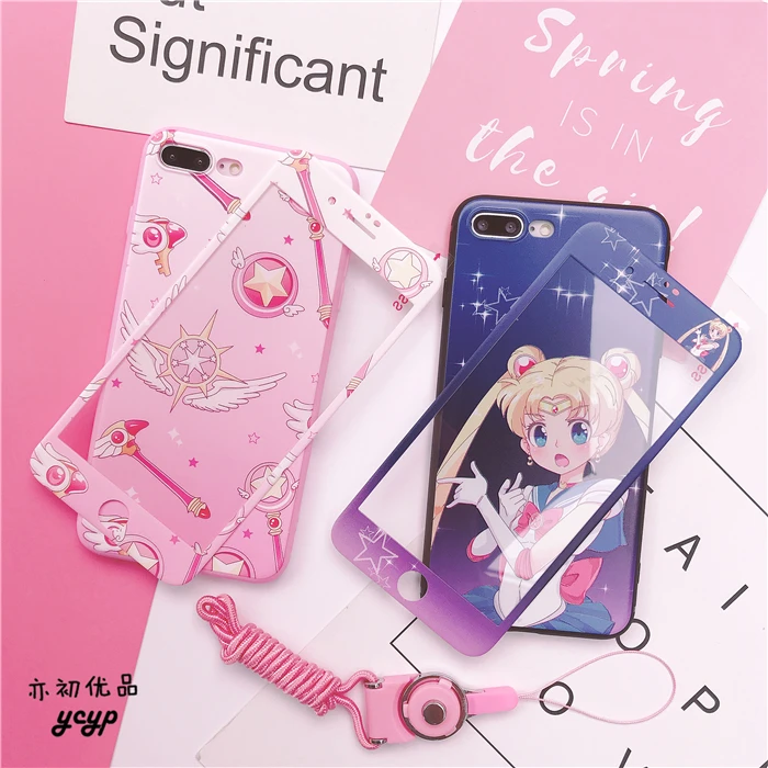 Чехол для iphone XR Cardcaptor Sakura + пленка экрана из закаленного стекла X XS Max 7 8plus 6S plus Sailor