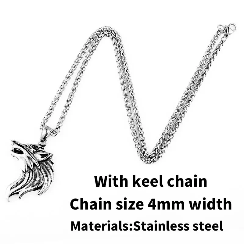 B STYLE fashionchain Beier 316L нержавеющая сталь дропшиппинг горячая Распродажа Викинг-Волк мужское ожерелье Кельт подвеска в виде волчьей головы модное ювелирное изделие LP302 - Окраска металла: B STYLE fashionchain