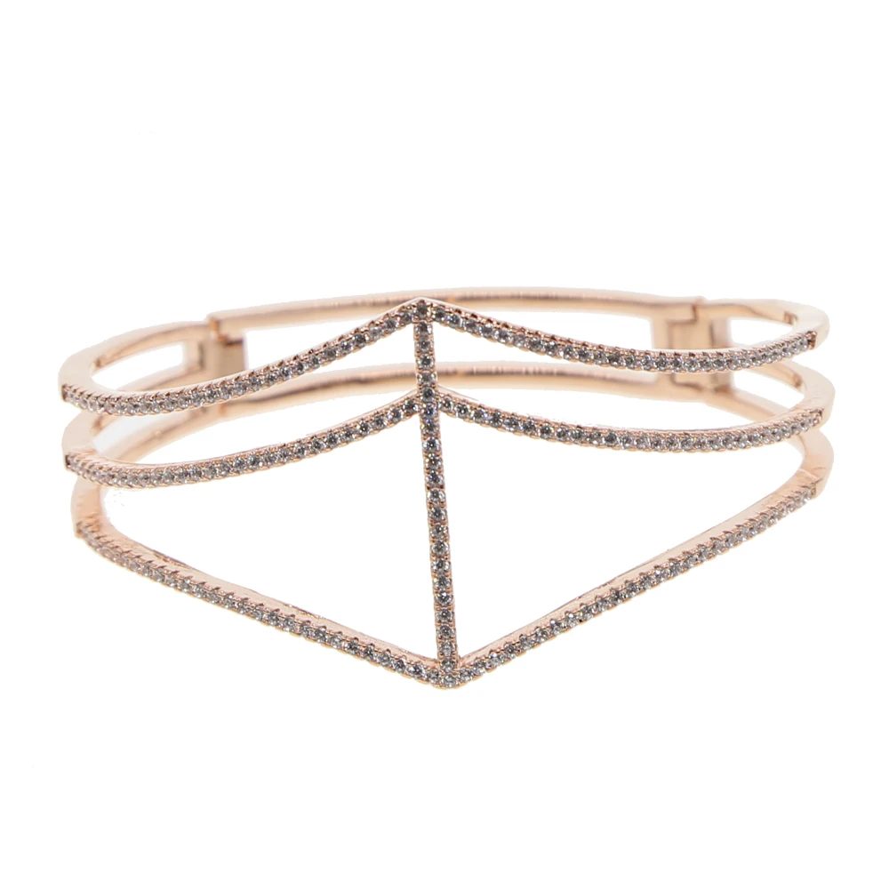 Золотой цвета розового золота рок женские модные ювелирные изделия cz линия