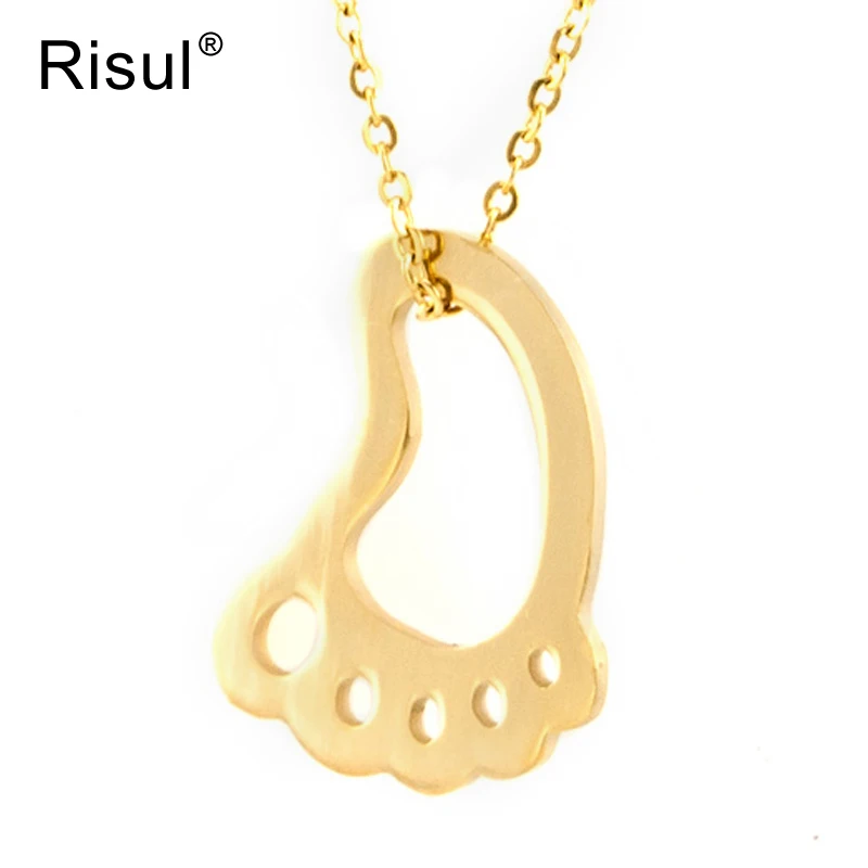 

Risul mom jewelty gift baby foot charm Necklace for women single foot Necklace high polish stainless steel wholesale 100pcs