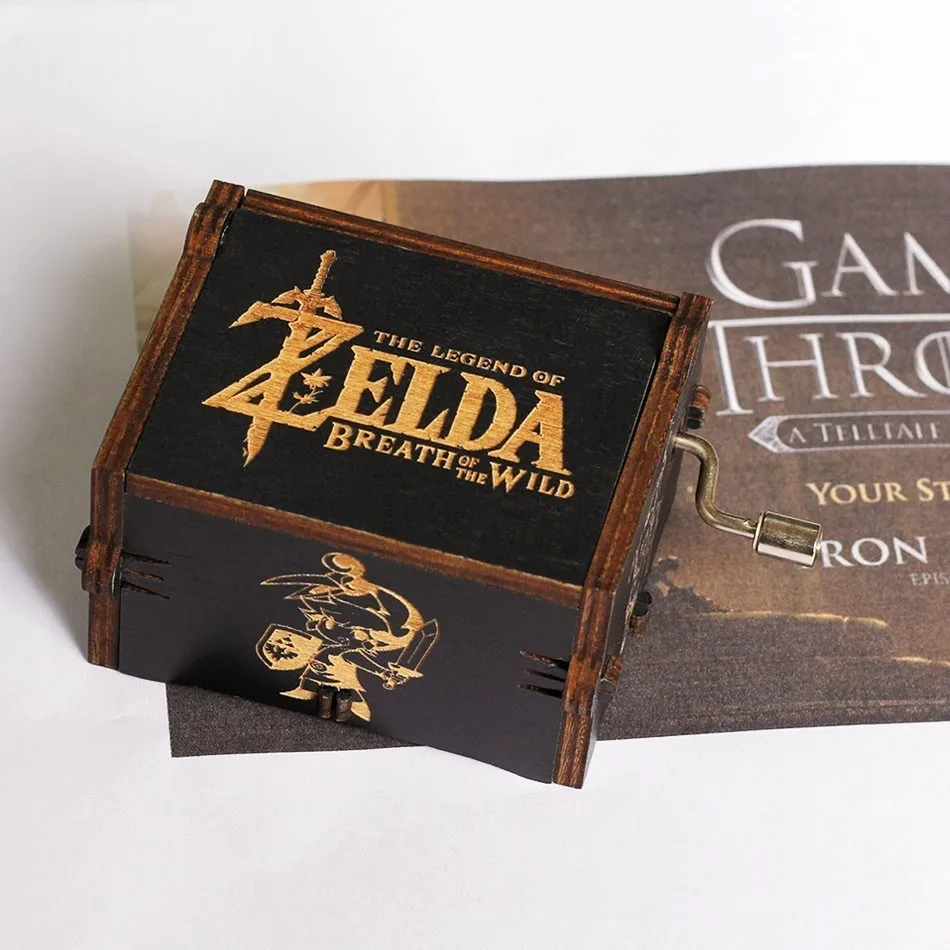 ZELDA Старинный резной ручной кран Chihiro черная музыкальная шкатулка Игра престолов Красавица и Чудовище счастливый Рождественский подарок, подарок на день рождения - Цвет: ZELDA