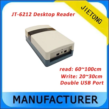 

UHF rfid desktop reader with double USB communication interface and Support for encryption