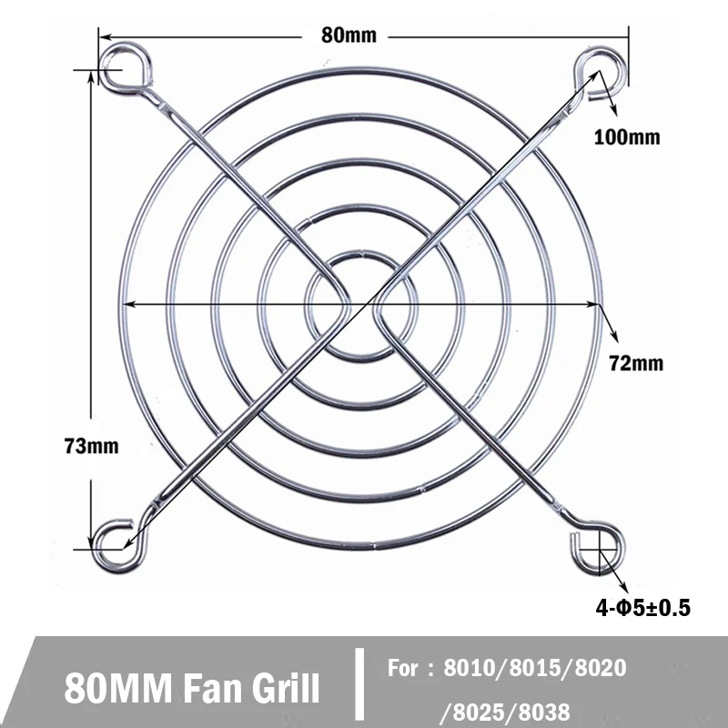 80MM Fan Grill 10 шт. защита вентилятора охлаждения металлическая решетка крышка вентилятора компьютера 30 мм 40 мм 50 мм 60 мм 70 мм 80 мм 90 мм 120 мм 135 мм 140 мм 170 мм 200 мм - Цвет лезвия: 80MM Fan Grill