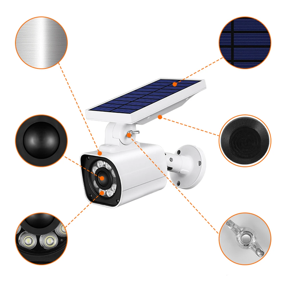 New Solar Induction Light Waterproof IP66 Garden Wall LED Lights For Solar Simulation Surveillance Dummy Camera