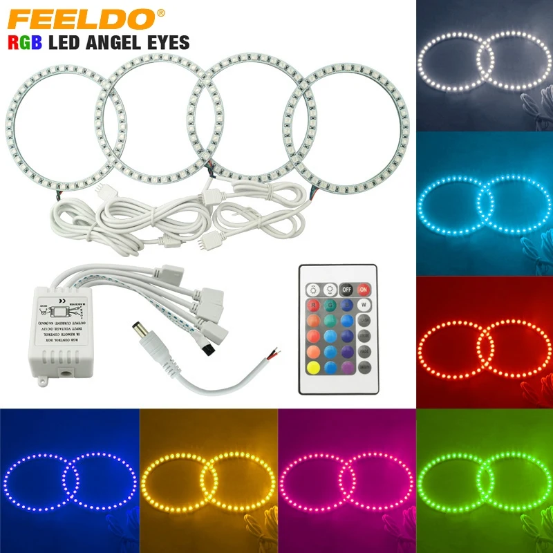 FEELDO COLORFUL 5050 RGB LED FLASH ANGEL EYES HALO RINGS For BMW 3 Series E46 (2Doors/ Convertible) 1999-2001 #FD4325 | Автомобили и