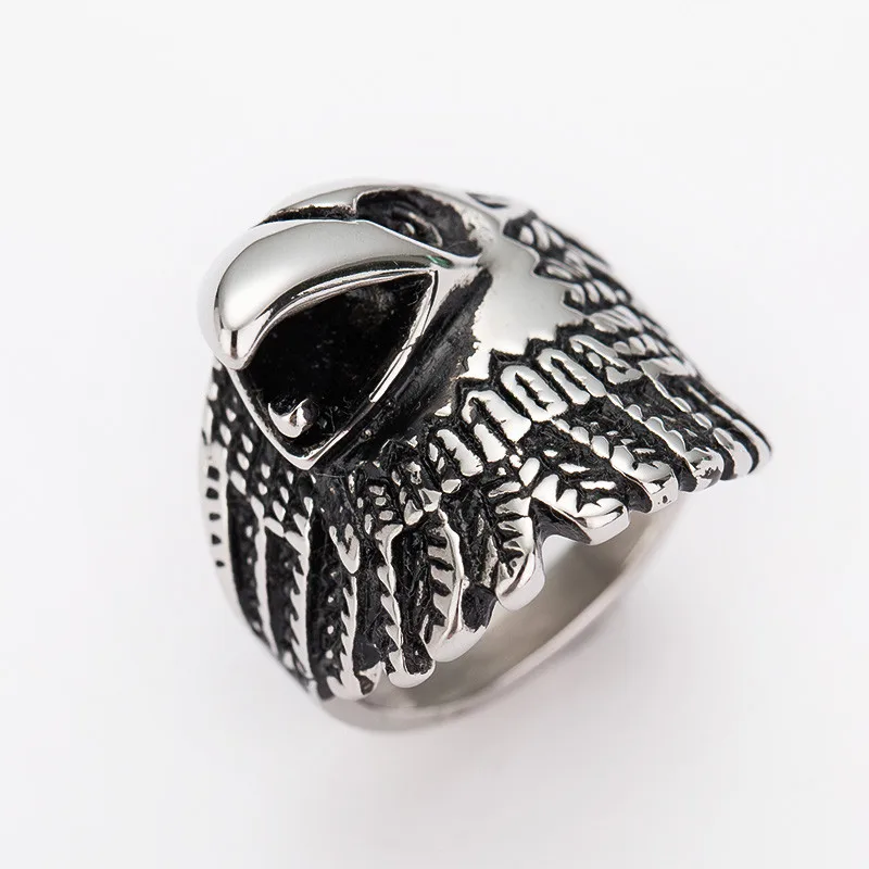 Stainless Steel Silver Biker Eagle Ring Mens Motorcycle Band Party | Украшения и аксессуары