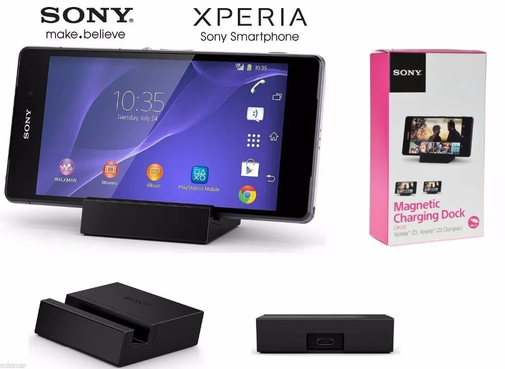 Оригинальная Магнитная зарядная док-станция Sony DK48 зарядное устройство для Xperia Z3