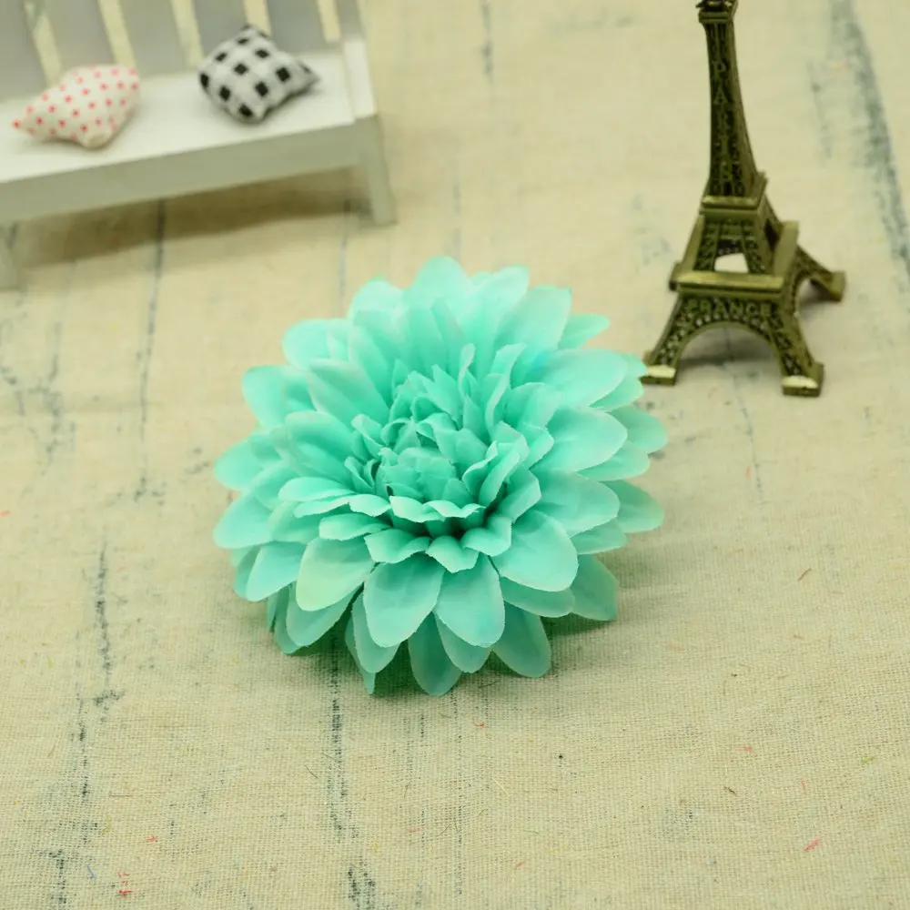 Tiffany 6 шт. 10 см искусственные цветы для украшения, Искусственные пластиковые цветы, рождественские аксессуары для дома и свадьбы, подарочная коробка "сделай сам", шелковая Гербера - Цвет: Tiffany