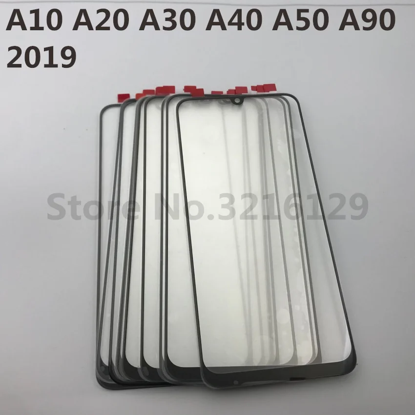 50 шт.,, высокое качество, для samsung Galaxy A10, A20, A30, A40, A50, A60, A70, A80, A90,, lcd, Передний сенсорный экран, стекло, внешний объектив