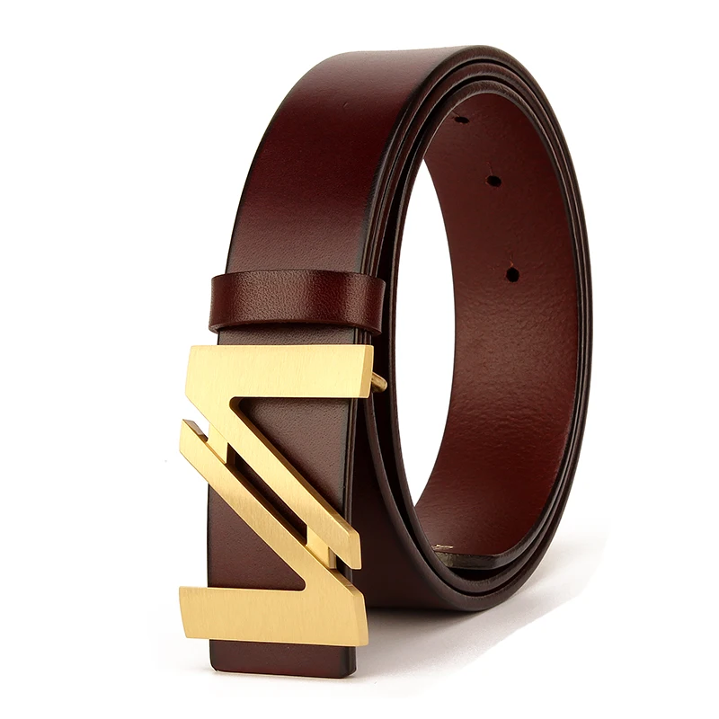 Ремень мужской роскошный бренд 2019 Новый SLIGOLEEE Золотой деловой ремень из