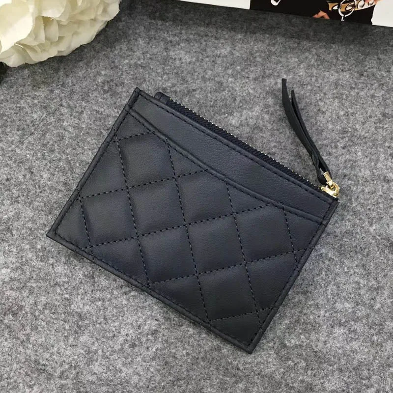 ACL 09 dark blue LOMANTINA мягкие держатели карт из овчины, клетчатые брендовые тонкие кошельки из натуральной кожи, визитница для визиток, кошелек для монет - Цвет: ACL 09 dark blue