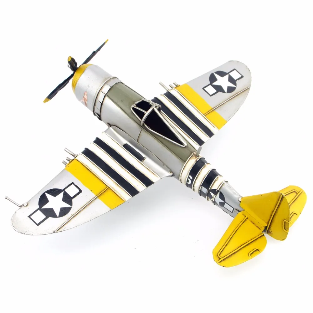 Античный самолет олова P-47 боец Thunderbolt украшения ручной работы модель самолета
