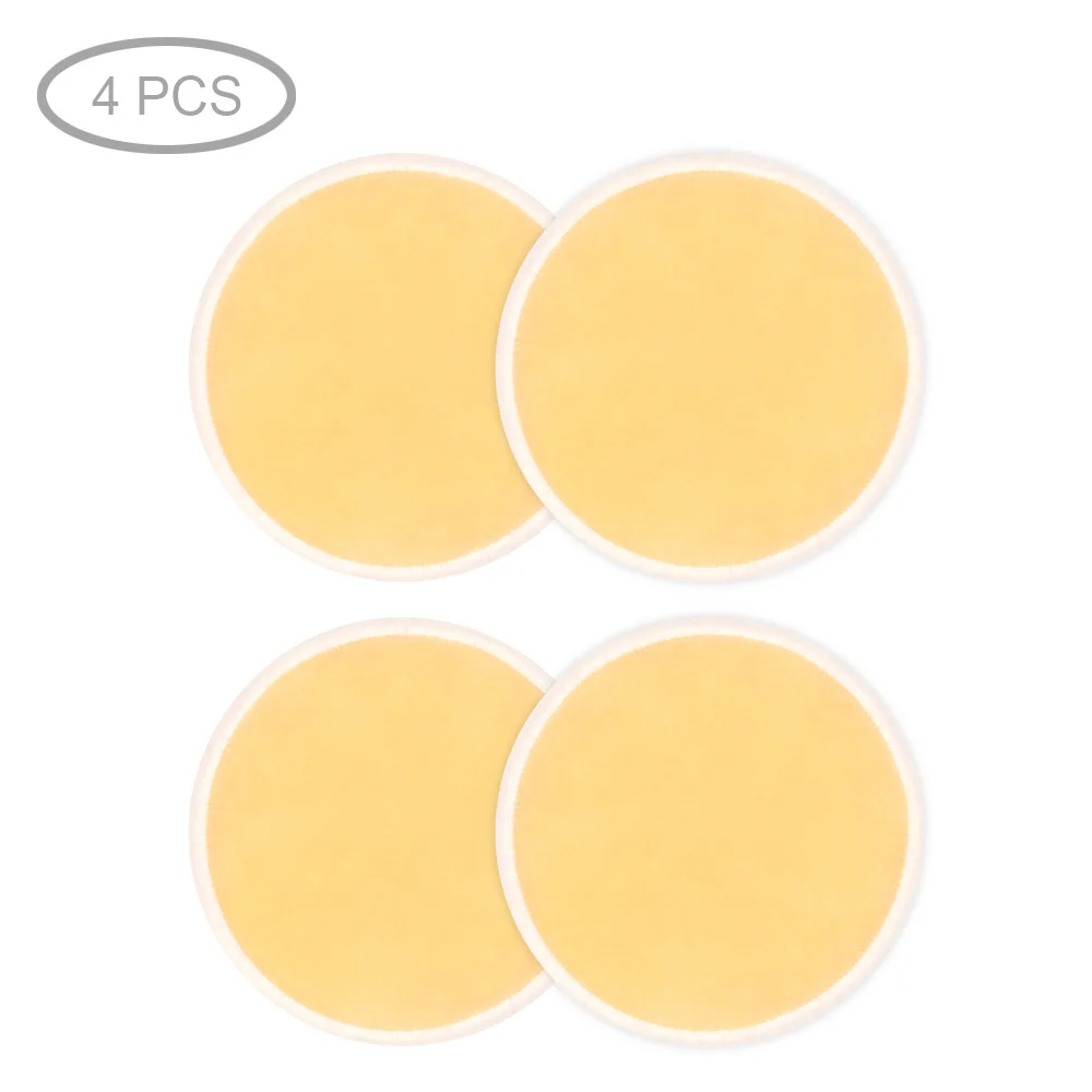 4pcs Yellow Многоразовые ватные диски для снятия макияжа 4/8/10/16 шт. моющиеся очищающий хлопок и микрофибра средство для снятия макияжа с мягкое бамбуковое хлопок для лица с мешок для стирки - Цвет: 4pcs Yellow