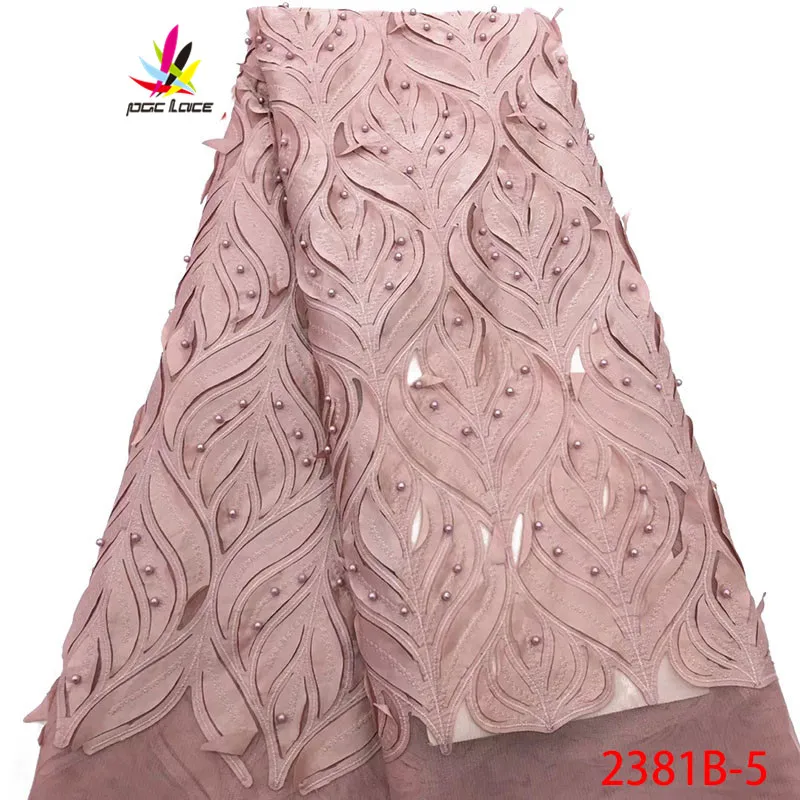 High Quality African Tulle Lace Fabric With Beads French Net For Women Dress Nigeria AMY2381B-2 | Дом и сад