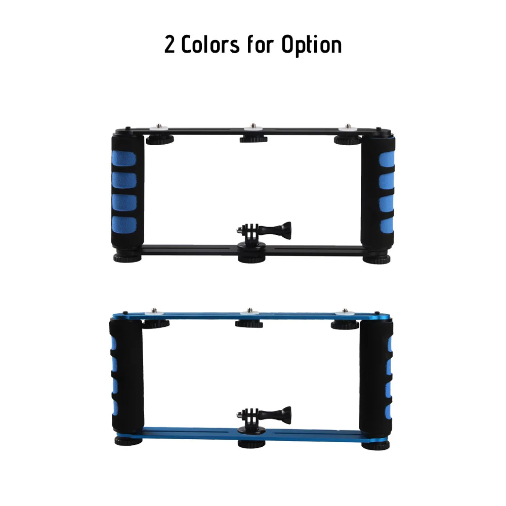 Алюминиевый сплав двойная ручка селфи палка 1/4 дюйма Винтовые крепления рукоятка