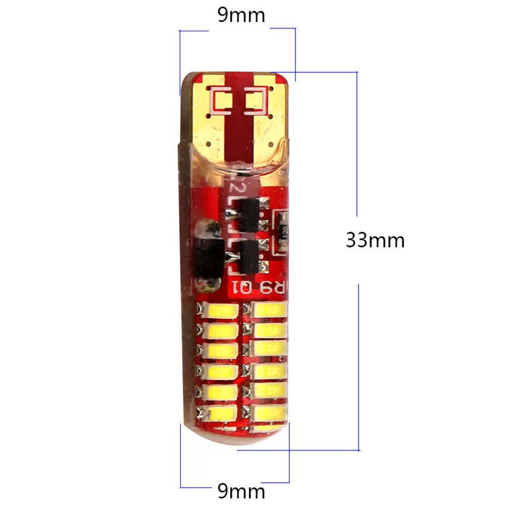 Стробоскоп! Светодиодный светильник из кремнезема 50X T10 PCB 194 168 W5W 3014 24 SMD