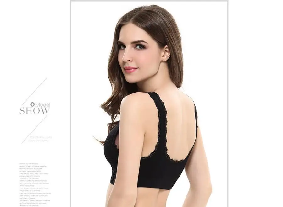 2019 женские спортивные бюстгальтеры спереди крест сторона пряжки Беспроводной