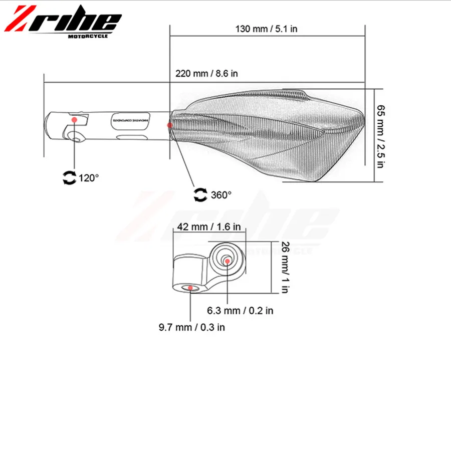 

FOR 1Pair Universal Motorcycle Backup Rearview Mirrors accessories Rear View Mirror for Kawasaki z900 z800 z1000 z650 z700 z300