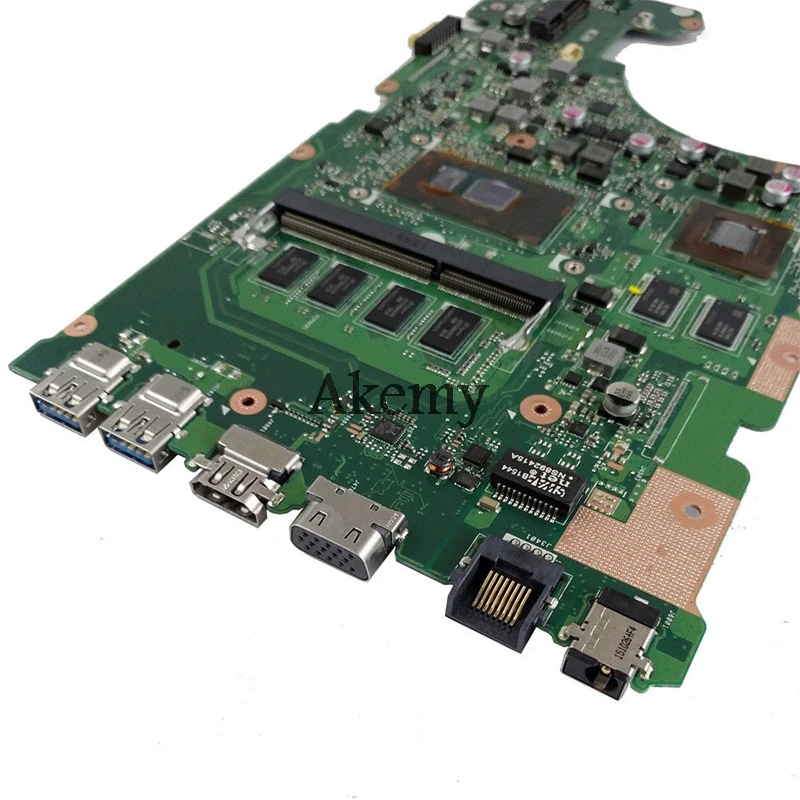 Akemy X555UQ материнская плата для ноутбука For Asus X555UJ X555UF F555U X555UB X555U 4 ГБ/I3-6100U ЦП GT940M |