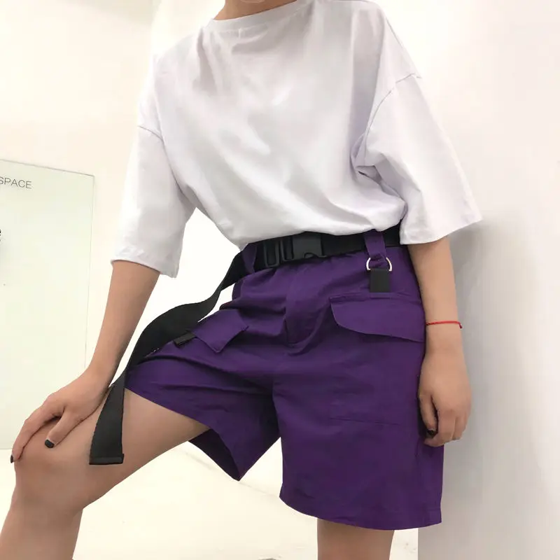 Harajuku bf личность хип хоп Purpleins супер огонь эластичный пояс Лето 2018 г. для женщин