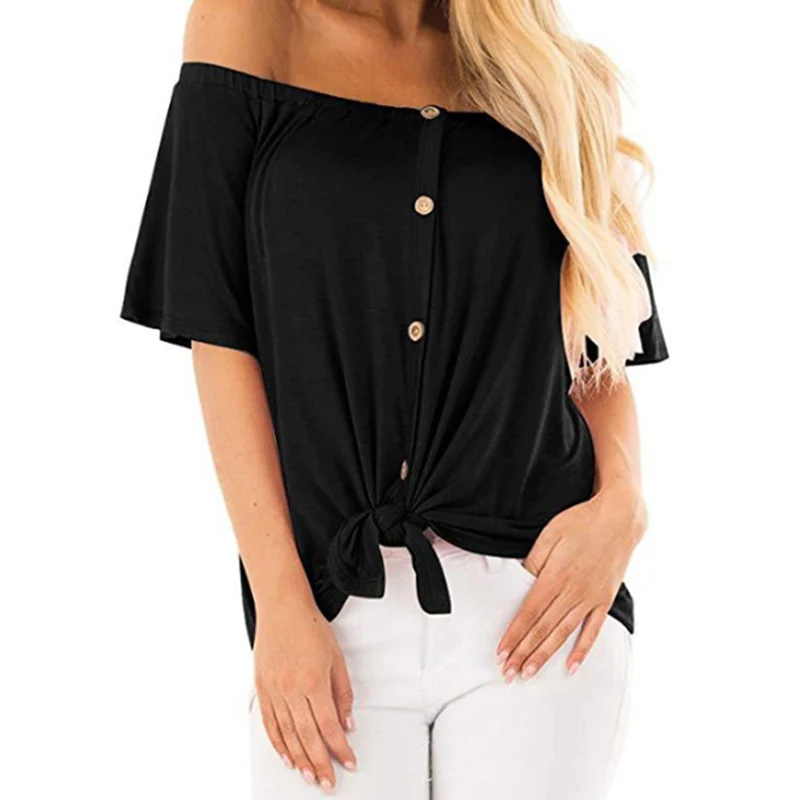 New Sexy Women Summer Tops Short Sleeve For Office Work And Blouses 2019 Female Casual Shirts Slash With Button Shirt | Женская одежда