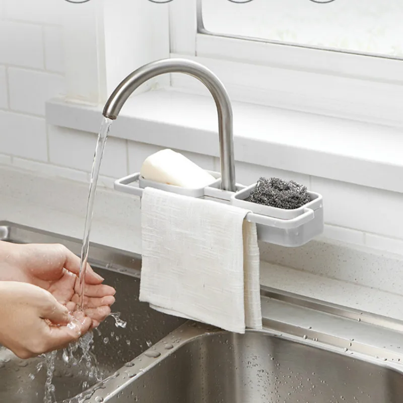 Полка для хранения кухонной раковины полка слива губки многофункциональная