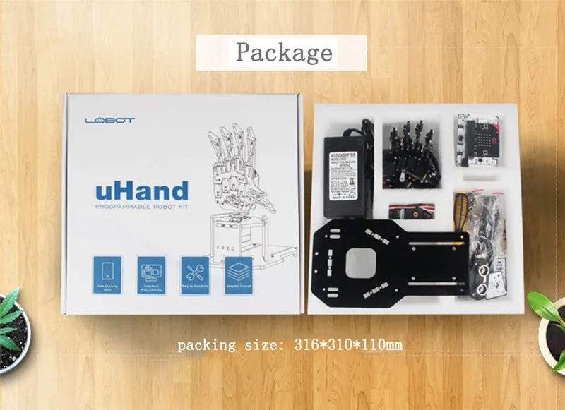 LOBOT uHandbit Micro: бит DIY с открытым исходным кодом графическая программа приложение управление RC рука робота обучающий комплект