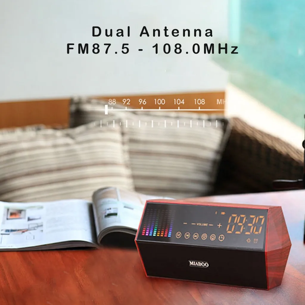 MIABOO двойной динамик беспроводной Bluetooth динамик радио Поддержка AUX TF FM ремень аксессуары Смарт часы ремешок