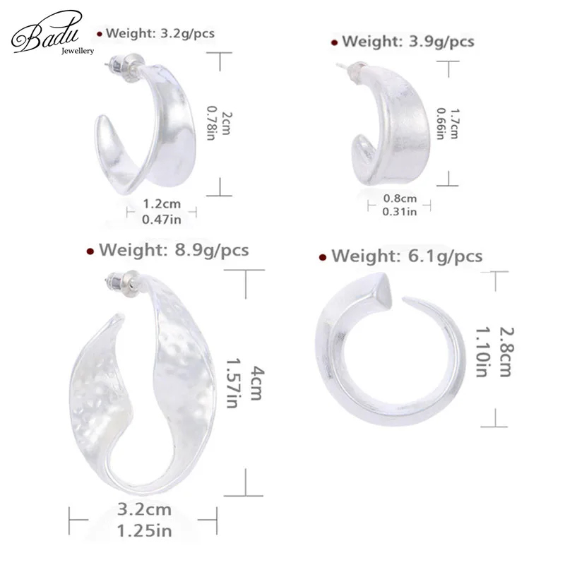 

Badu Small Stud Earring Frosted Gold Vintage Zinc Alloy Earrings for Women Fashion Jewelry Gift for Girls Wholesale