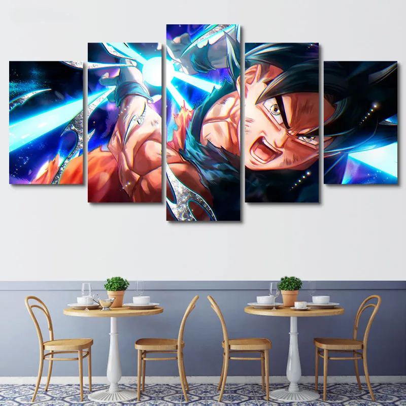 HD принты картины модульные холст стены Искусство рамки 5 шт. Dragon Ball Живопись Домашний Декор аниме мультфильм ГОКу абстрактный плакат