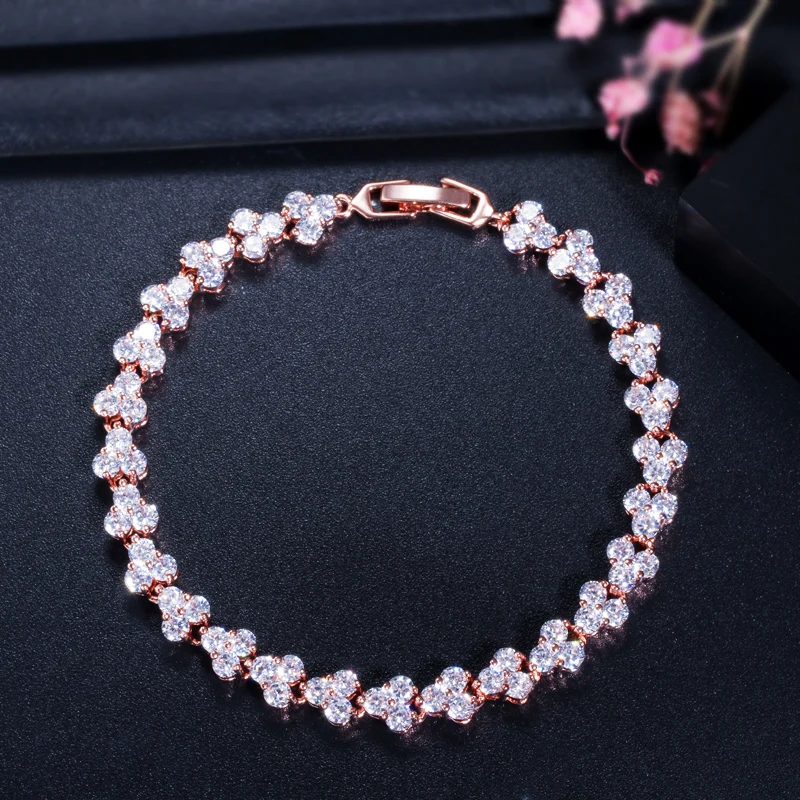 CWWZircons модные Римский дизайн звенья цепи AAA+ кубический цирконий круглый кристалл теннисные браслеты для женщин классические CZ Ювелирные изделия CB050