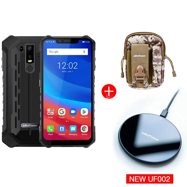 Grey Add Charger Bag Ulefone Armor 6 IP68 водонепроницаемый мобильный телефон Android 8,1 Helio P60 Octa Core 6GB 128GB Face ID NFC IP69K прочный смартфон - Цвет: Grey Add Charger Bag