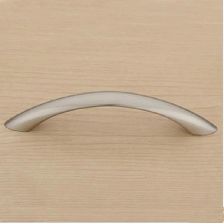 Современная простая Скрытая дверная ручка из сатина и никеля для кухонного шкафа