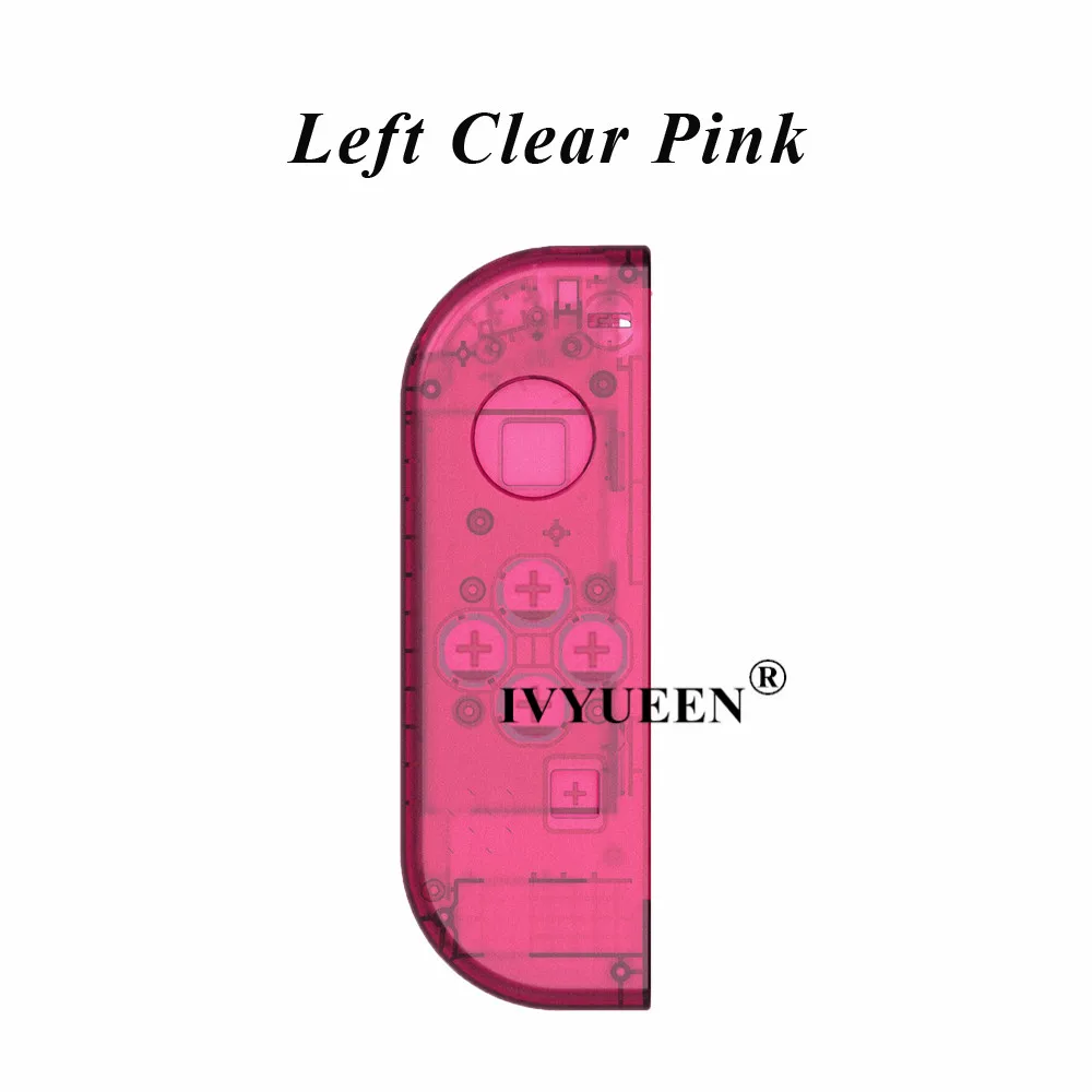 Left Clear Pink IVYUEEN для Nintendo doswitch NS Joy Con контроллер прозрачный сменный корпус Корпус для Nitendo переключатель Joy-Con крышка - Цвет: Left Clear Pink