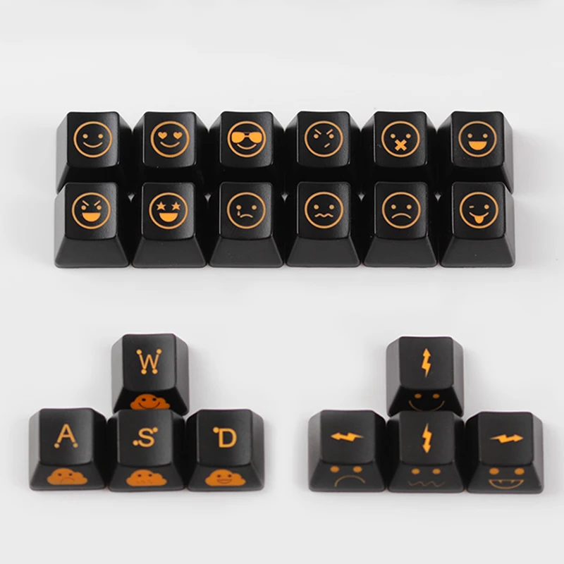 Keycaps 1 Креативные колпачки для ключей с УФ-краской для вишневой механической клавиатуры, милые колпачки для облачной клавиатуры WASD F Zone - Цвет: Keycaps 1