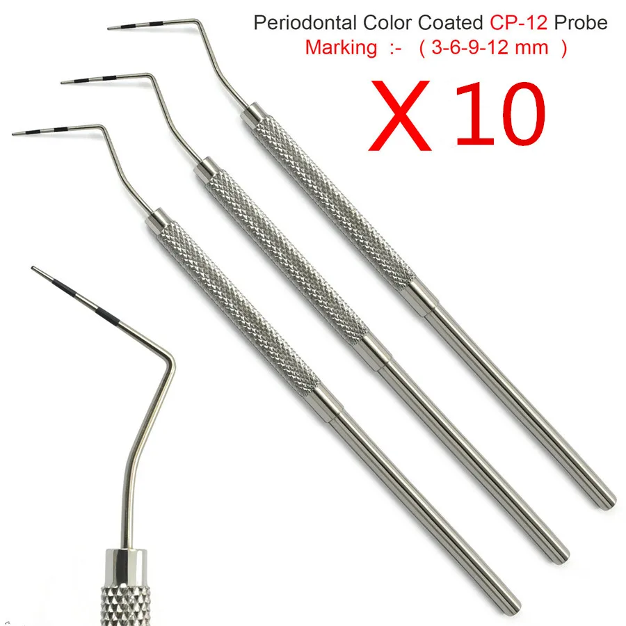 10 Pcs Williams Probes Periodontal Color Coated Perio Probes Set of 10 Lab Kit
