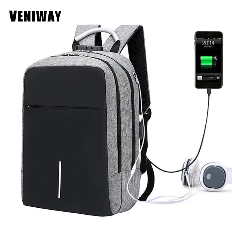 Мужской рюкзак с защитой от кражи VENIWAY XD City водонепроницаемый для ноутбука