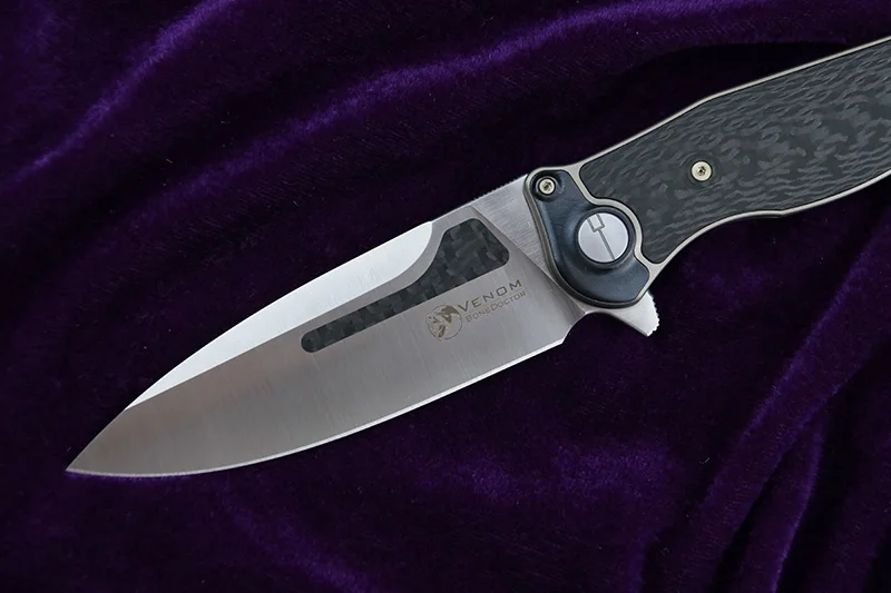 VENOM BONE DOCTOR M390 Титан CF Флиппер складной нож для кемпинга охоты выживания карманные кухонные ножи для фруктов EDC инструменты