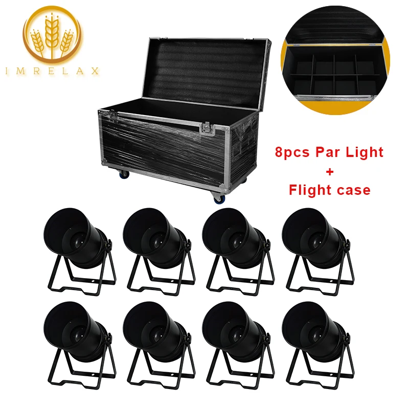 IMRELAX 8 шт. линейный зум от 15 до 50 градусов 200 Вт COB LED Par свет с футляром для полета