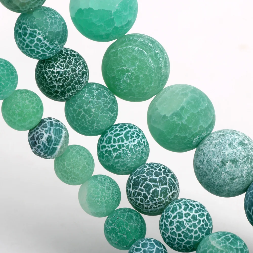 Olingart 6 мм/8 мм/10 мм зеленый окрашенный матовый белый полосатый натуральный камень