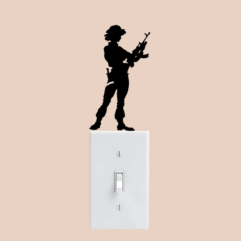 

Army Girl Fashion Bedroom Wall Decal Switch Sticker Home Decor Vinyl 6SS0098